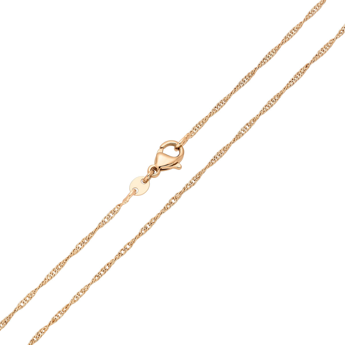 Smalka 1.3 mm plata Singapūras pinuma ķēdīte