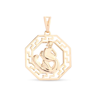 Zodiaka zīmes kulons astoņstūra rāmī