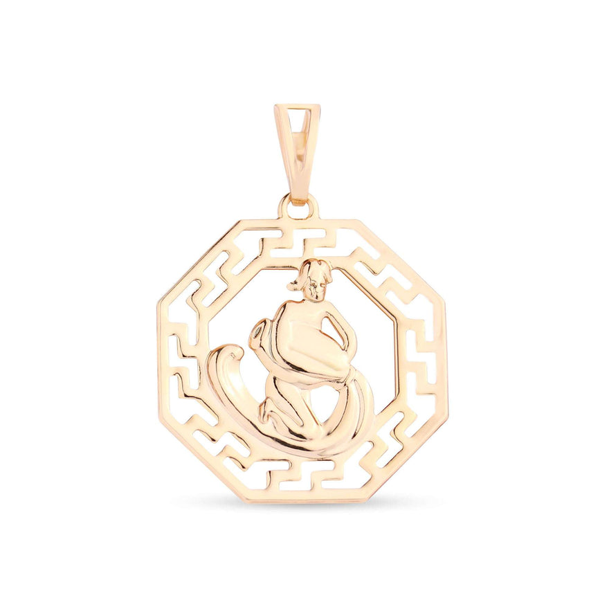 Zodiaka zīmes kulons astoņstūra rāmī